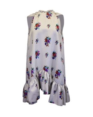 MSGM Ruffled Floral Mini Dress - Multicolor