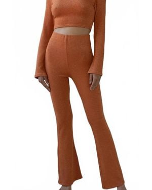 Montce High-Waisted Flair Pant - Brown