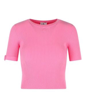 Courreges Viscose Blend T-Shirt - Pink