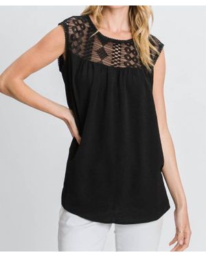 Hailey & Co Sleeveless Laced Top - Black
