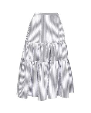 byTiMo Seersucker Midi Skirt - White