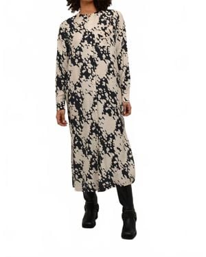 Kaffe Kalouise Round Neck Midi Shirt Dress - Black