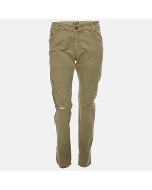 Roberto Cavalli Ripped Denim Jeans - Green