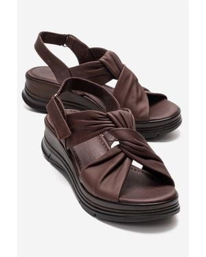Forever & Always Shoes Oara Leather Sandal - Brown