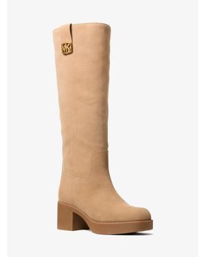 Michael Kors Bryant Suede Platform Boot - White