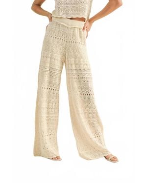 Miou Muse Lavinia Crochet Pants - Natural