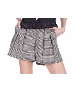J joy Pleated Plaid Short - Gray