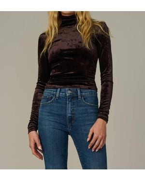 Joe's Jeans Tony Long Sleeve Velvet Top - Black