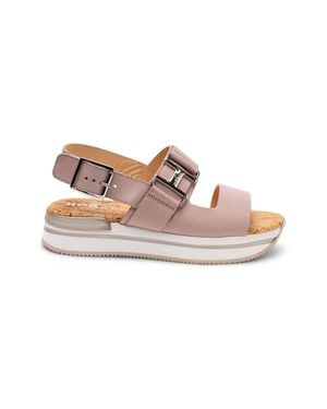 Hogan H257 Leather Sandals - Black