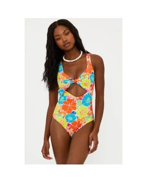 Beach Riot Tyler Swimsuit Keyhole Twist Front One Piece Ups953 - Red