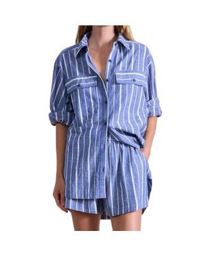 Apiece Apart Flowe Pocket Shirt - Blue