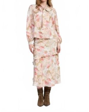 JACQUIE THE LABEL Mackenzie Long Sleeve Blouse - Natural