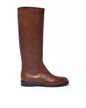 Mara Bini Leather Riding Boots - Brown
