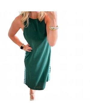 2.7 August Apparel Emerald Ric Rac Midi Dress - Green