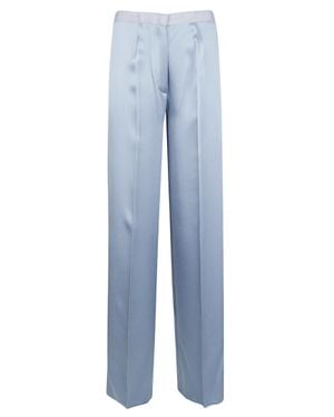 forte_forte Anvers High-Waisted Shiny Satin Wide-Leg Pants - Blue