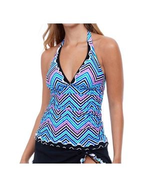 Gottex Soft Cup Halter Tankini Top - Blue