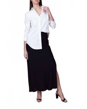 Brandon Maxwell Mira Boyfriend Button Down Split Back Shirt - White