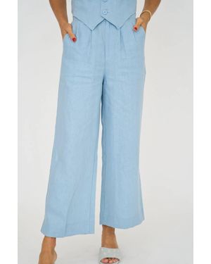 Olivaceous Carrie Linen Pants - Blue