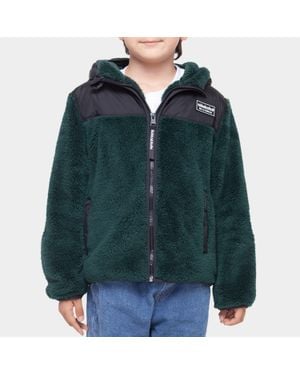 Rokka&Rolla Boy's Faux Shearling Jacket Fleece Hooded Coat - Green