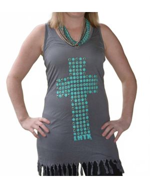 LHTX Cross & Fringe Dress - Blue