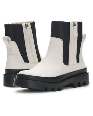 Vince Camuto Kaskona Boots Coconut Cream Zipper Round Toe Ankle Jobb1170 - Black
