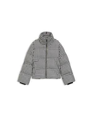 HUGO Padded Jacket With Houndstooth Pattern - Gray