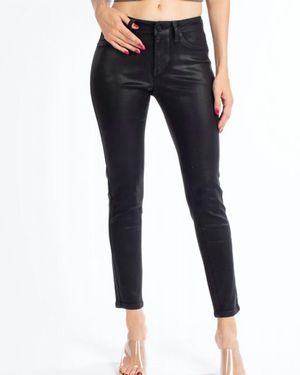 Kancan Mid Rise Coated Denim Super Skinny - Blue