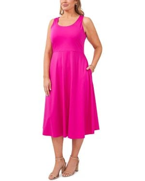 Msk Plus Stretch Mid Calf Midi Dress - Blue
