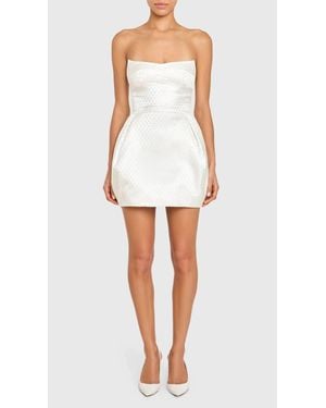 alice and olivia black and white sequin dress AMANDA UPRICHARD Strapless Puzzle Mini Dress (XL) – elleandava main image 1