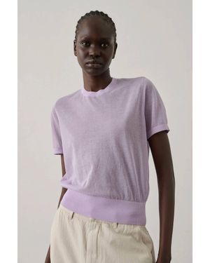 Soeur Dua Short-Sleeve Pullover Sweater - Purple