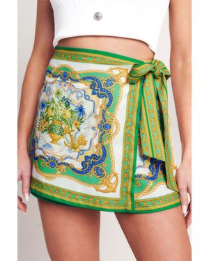TRUEDAMES Vintage Heiress Woven Skort - Yellow