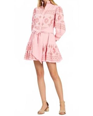tyler boe Christy Embroidery Mini Dress - Pink