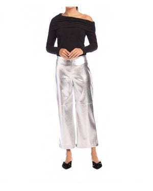 Fifteen Twenty Faux Leather Cropped Pants - White
