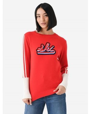 Never A Wallflower Apres Crew Sweater - Red