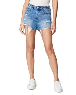 Blank NYC Barrow Distressed Denim Cutoff Shorts - Blue