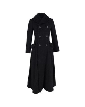 Comme des Garçons Double Breasted Bouclé Long Coat - Black