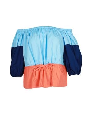 STAUD Juliet Off Shoulder Top - Blue