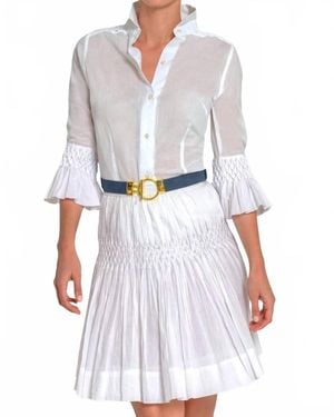 Gretchen Scott Fortuna Goddess Of Fortune Hand Smocked Blouse - White