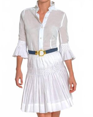 Gretchen Scott Fortuna Goddess Of Fortune Hand Smocked Blouse - White