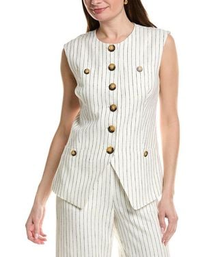 tyler boe Kate Linen-Blend Vest - White