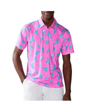 Chubbies Performance Polo 2.0 Shirt Bright Animal Print Golf Nwo19 - Pink