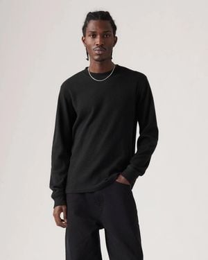 Levi's T-Shirt Mineral Cotton Blend Thermal Crew Neck Jax1861 - Black