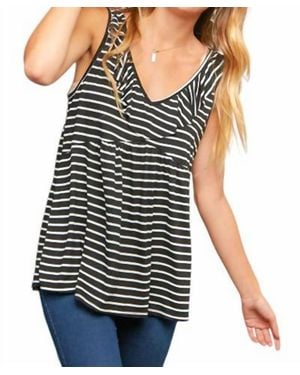 Haptics Ruffle Babydoll Knit Top - Black