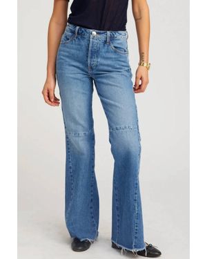 SPRWMN 5 Pocket Patch Flare Jeans - Blue