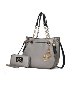 MKF Collection by Mia K Lina Shoulder Bag & Wallet Set By Mia K - Gray