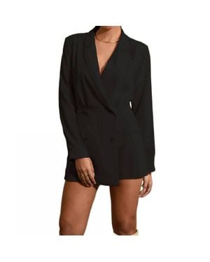 Adelyn Rae Adele Soft Blazer Romper - Black