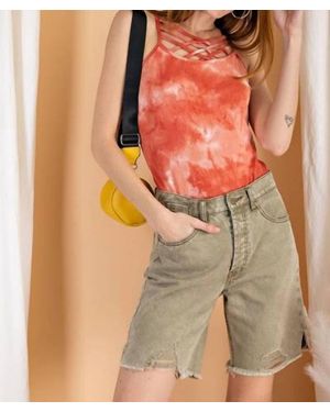 Easel Samba Tie Dye Cami - Orange