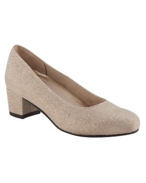 David Tate Slip On Round Toe Kitten Heels - White
