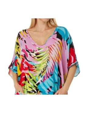 Natori Bora Bora Tunic Caftan Top - Blue