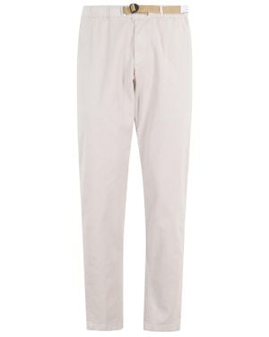 White Sand Sand Straight-Leg Stretch Cotton Gabardine Pants - White